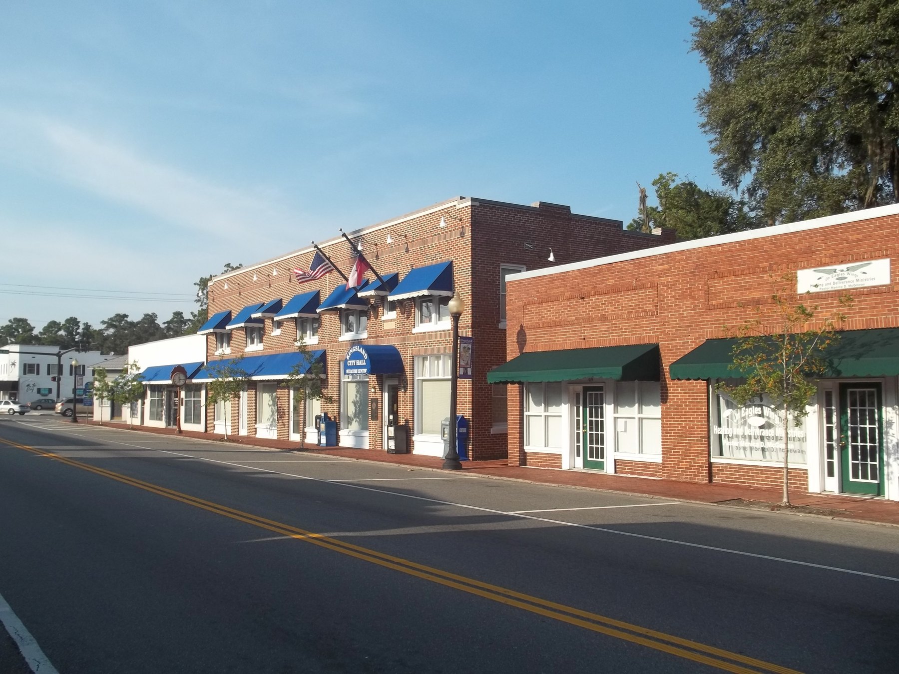 Brick storefronts in downtown Kingsland
